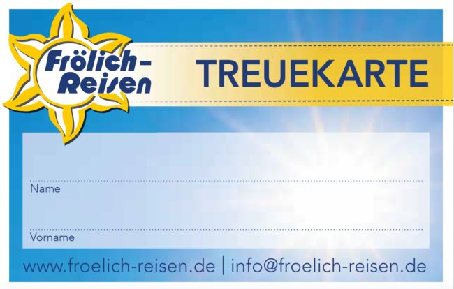 Treuekarte Frölich-Reisen Stammkunden