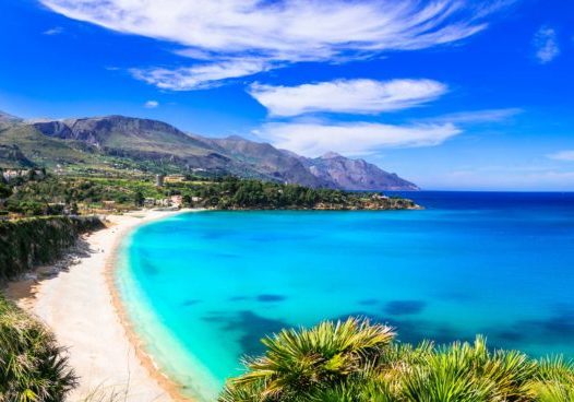 Italian holidays .Best beaches of Sicily island - Scopello